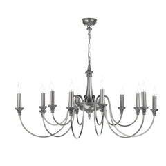 David Hunt Lighting Bailey 12 Light Chandelier Polished Pewter