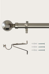 Laura Ashley, 28mm Ball End Eyelet Curtain Pole, Matt Nickel