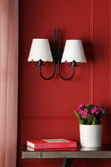 Becca 2 Light Wall Light Matt Black With Shade