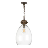 Belvedere Single Glass Pendant Bronze