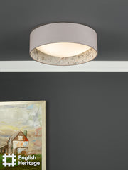 English Heritage Birch 2 Light Flush Taupe and Multi Coloured