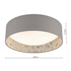 English Heritage Birch 2 Light Flush Taupe and Multi Coloured