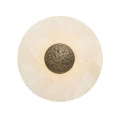 Boca Wall Light Alabaster Glass and Antique Brass LED
