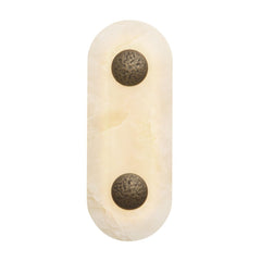 Boca Double Wall Light Alabaster Glass and Antique Brass LED