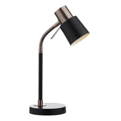 Bond Desk Lamp Matt Black and Polished Copper