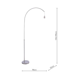 Bow Floor Lamp Satin Nickel Base Only