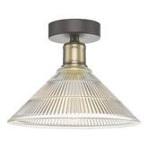 Boyd 1 Light Flush Antique Brass With Glass Shade dar lighting