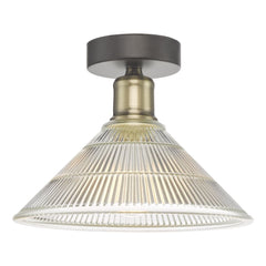 Boyd 1 Light Flush Antique Brass With Glass Shade dar lighting