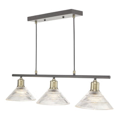 Boyd 3 Light Bar Antique Brass With Glass Shade Dar Lighting