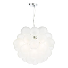 Bubbles 6 Light Pendant Polished Chrome Frosted Glass