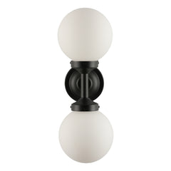 Buckley Double Wall Light, Black, IP44 Rated