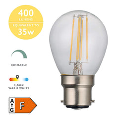 (SOLD AS 5PK) B22 LED DIMM GB LAMP 4W 400LM CLEAR