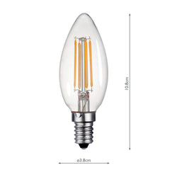 INDIVIDUAL E14 DIM 4W 400LM C35 CANDLE LAMP CLE