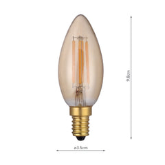 INDIVIDUAL E14 LED DIMM VINT CNDL LAMP 4W 250LM