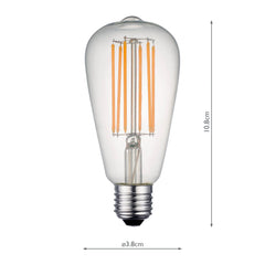 (SOLD AS 5PK) E27 LED FILAM RUSTIC LAMP 7W 750LM D
