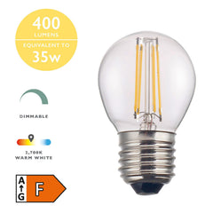 (SOLD AS 5PK) E27 LED DIMM GB 4W 400LM CLEAR