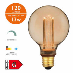 5 Pack Vintage Globe LED E27 Bulb 3.5w 120LM Micro Filament