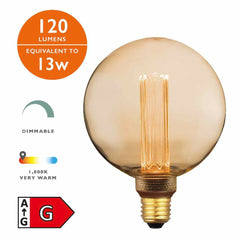 5 Pack Vintage Globe Extra Large LED 3.5w Bulb E27 120LM Micro Filament