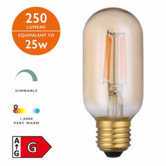 Single Vintage Tube Bulb LED ES/E27 4W 250LM