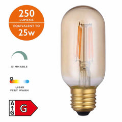 5 Pack Vintage Tube Bulb LED ES/E27 4W 250LM