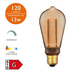 INDIVIDUAL E27 LED DIM VINT RUST MICRO FIL LAMP