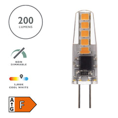INDIVIDUAL G4 LED LAMP 2W 200LM 3000K CLEAR