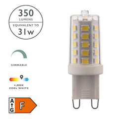 INDIVIDUAL G9 LED LAMP DIM 3.5W 350LM 4000K CL