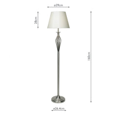 Bybliss Floor Lamp Satin Chrome With Shade (Multipack)