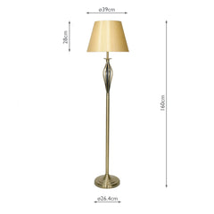 Bybliss Floor Lamp Antique Brass With Shade (Multipack)