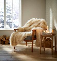 Laura Ashley Berwyn Faux Fur Cream Cushion