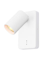 Broadway 1lt Spotlight matt white with white ribbed sleeve