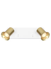 Broadway 2lt Spotlight Matt White with Satin Brass sleeve