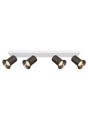 Broadway 4lt Spotlight Matt White with Bronze Sleeve
