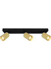 Broadway 3lt Spotlight Matt Black with Brass Sleeve