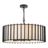 Cagliari 8 Light Pendant Matt Black and Ivory