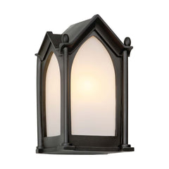 Canterbury Outdoor Wall Light Black and Frosted Glass IP44