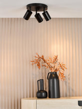 Cawley 3 Light Plate Spotlight Matt Black