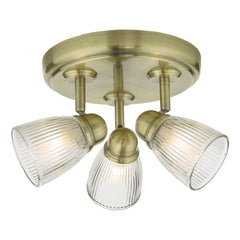 Cedric 3 Light Flush IP44 CED7675 Antique Brass Dar Lighting