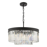 Celeus 6 Light Chandelier Anthracite & Crystal dar Lighting