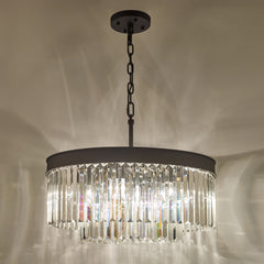 Celeus 6 Light Chandelier Anthracite & Crystal dar Lighting