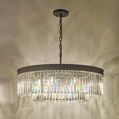 Celeus 8 Light Chandelier Anthracite & Crystaldar Lighting