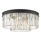 Celeus 6 Light Flush Matt Anthracite & Crystal dar Lighting