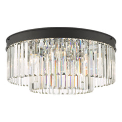 Celeus 6 Light Flush Matt Anthracite & Crystal dar Lighting