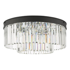 Celeus 6 Light Flush Matt Anthracite & Crystal