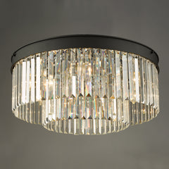Celeus 6 Light Flush Matt Anthracite & Crystal dar Lighting