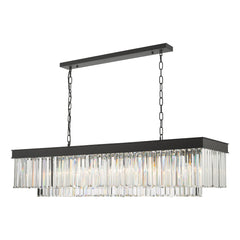 Celeus 6 Light Bar Pendant Anthracite & Crystal dar Lighting