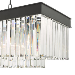 Celeus 6 Light Bar Pendant Anthracite & Crystal dar Lighting