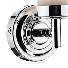 Century Bathroom Wall Light Polished Chrome Opal Glass IP44