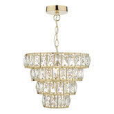 Cerys 1 Light 4 Tier Pendant Crystal & Gold