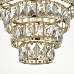 Cerys 1 Light 4 Tier Pendant Crystal & Gold
